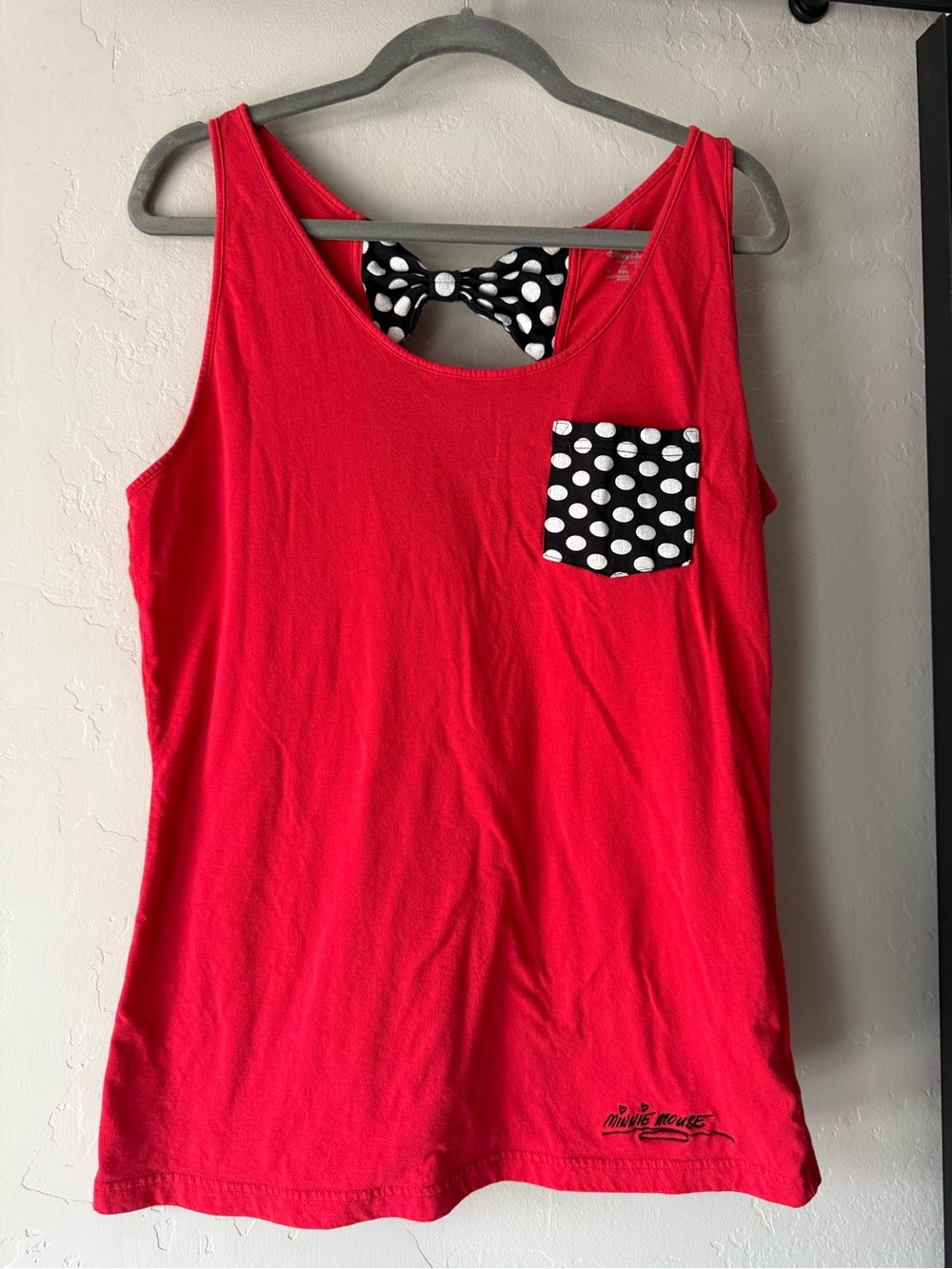 Disney Parks Minnie Mouse Polka Dot Bow Back Tank Top XL